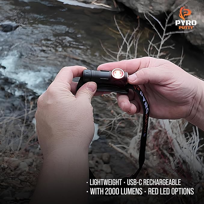 Phone Skope 3oz. Waterproof LED Headlamp with Red Light, Hands Free Torch for Hunting, Camping, or