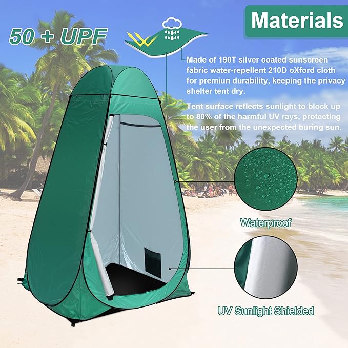 anngrowy Shower Tent Pop-Up Privacy Tent Camping Portable Toilet Tent Outdoor Camp Bathroom