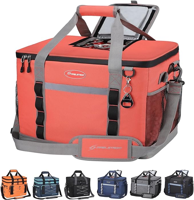 Maelstrom Collapsible Soft Cooler Bag, 24/30/60/75 Cans Beach Cooler, Ice Chest, Leakproof &