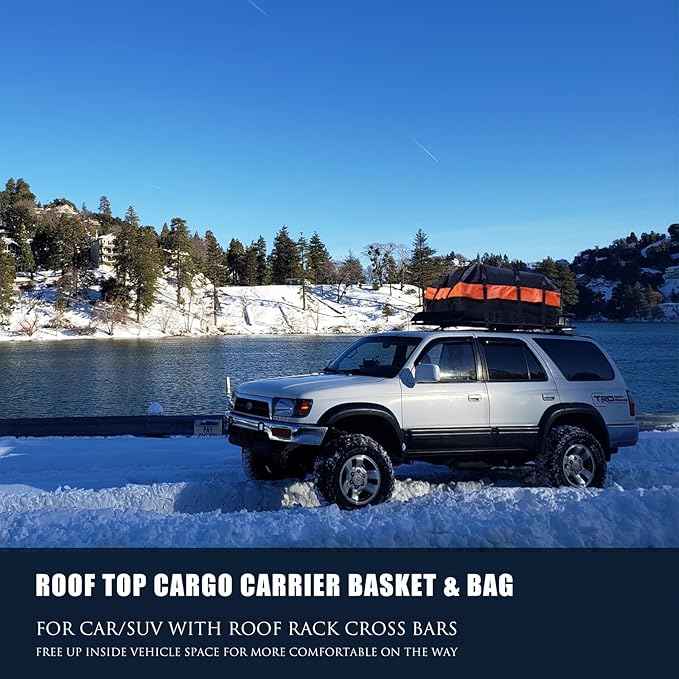 MeeFar Roof Rack Carrier Basket Universal Rooftop 65" X 39" X 6" Large Size Roof Rack + Waterproof