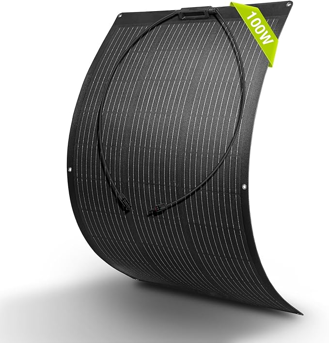 Newpowa 100W Flexible Solar Panel Portable Bendable 12 Volts 10BB Mono Cell for Uneven Surfaces