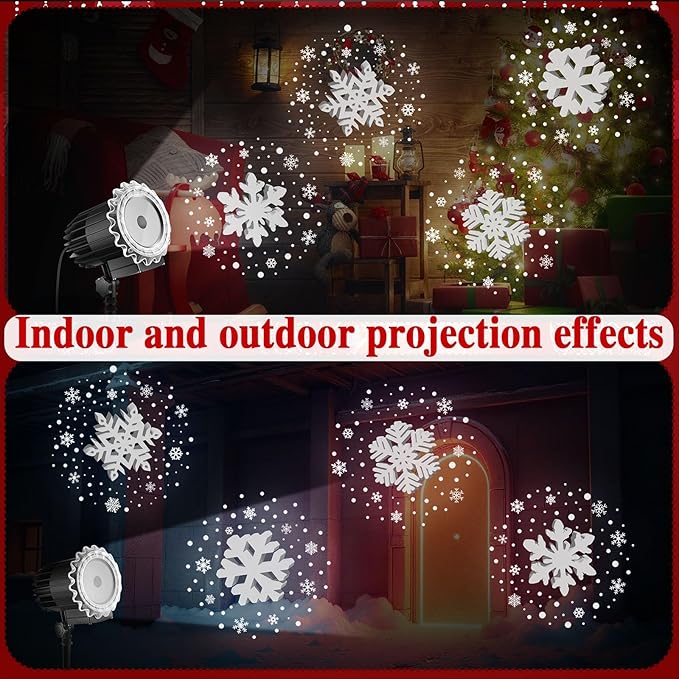 Tuanse Christmas Outdoor Snowflake Projector Lights LED Flood Light Holiday with Stars for Xmas