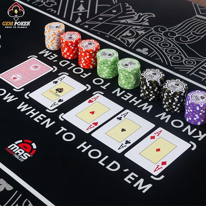 Luna 14 Gram Clay Poker Chips Set for Texas Hold’em, 300PCS Numbered Chips, Features a High-end