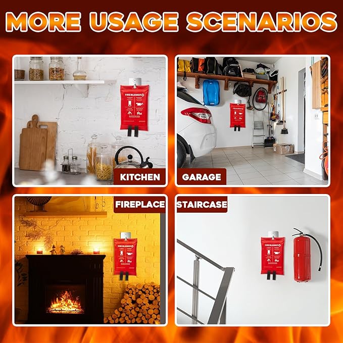 12 Pack Adhesive Wall Hooks for Fire Blankets, Stainless Steel Emergency Fire Blanket Hook