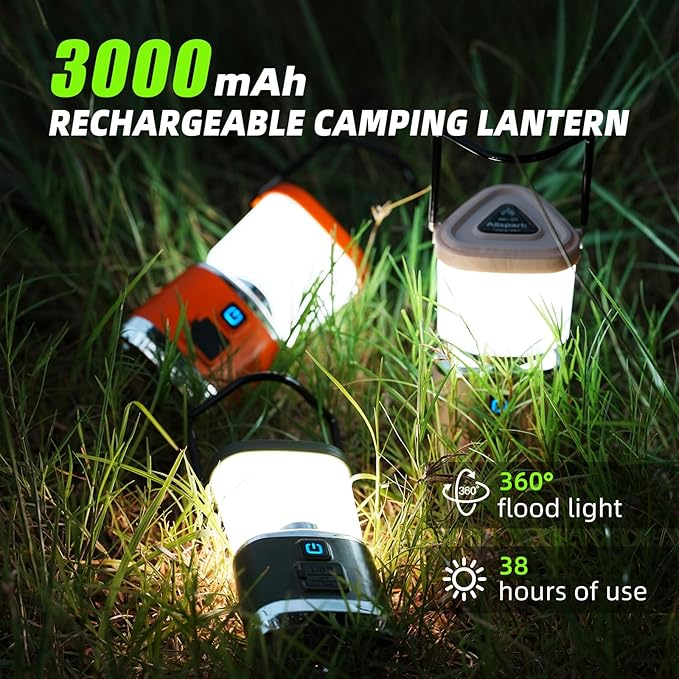 Allspark LED Camping Lantern Rechargeable,Dimmable Magnetic Camping Light,1000LM, 4 Light