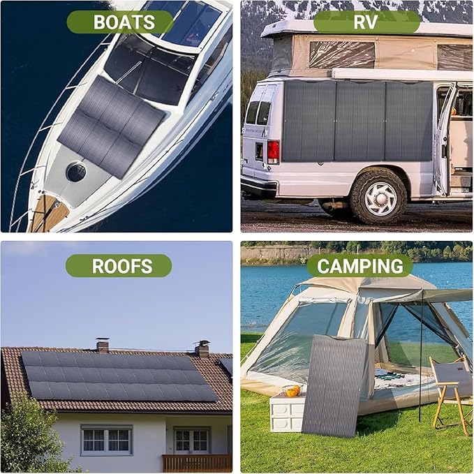 ALLPOWERS 100W Portable Solar Panel, SF100 Flexible Solar Panel, 24V Monocrystalline Solar Kit, 25%