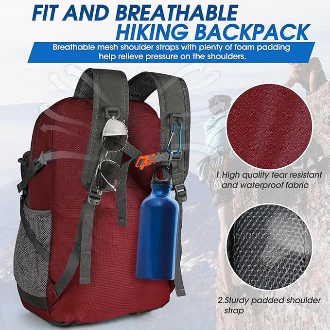 IGOLUMON Hiking Backpack 40L Packable Lightweight Camping Backpack Men Women Waterproof Hiking