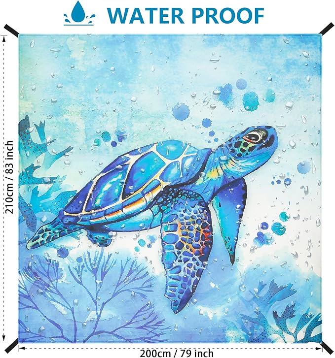 Beach Blanket Waterproof Sandproof Beach Mat 79" X 83"/10'x9'for 2-8 Adults Quick Drying Outdoor