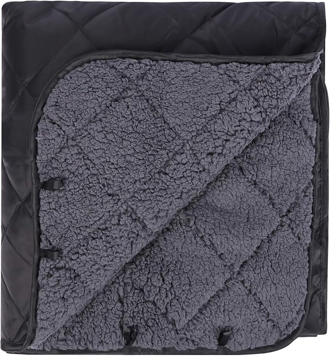 REDCAMP Large Camping Blanket with Sherpa Lining, Cold Weather Warm Outdoor Blanket Windproof for