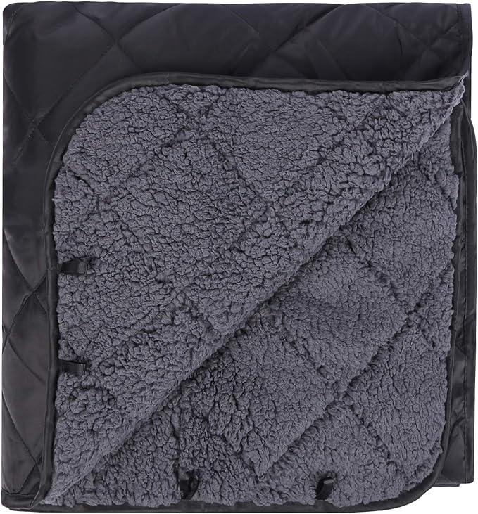 REDCAMP Large Warm Blanket with Sherpa Lining, Cold Weather Outdoor Blanket Windproof for Camping