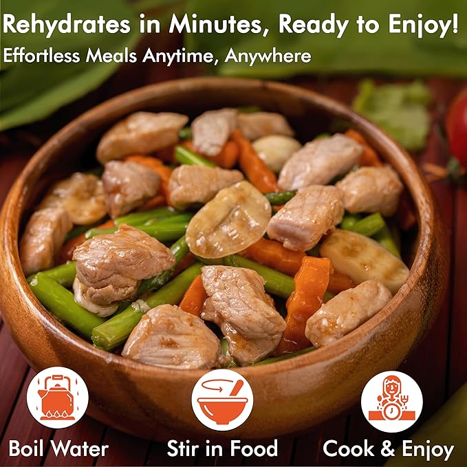NuManna Freeze-Dried Diced Chicken Breast Bucket 36 Servings | Over 25g Protein per Serving for