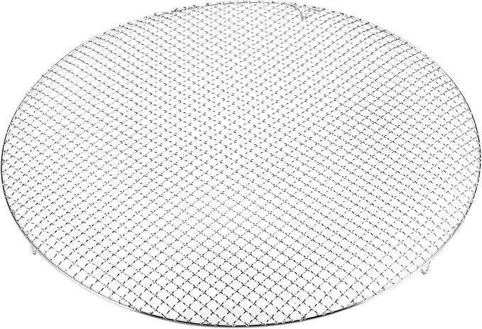 HARFINGTON Round Cooking Rack 23.6-inch Stainless Steel Cross Wire Barbecue Grill Net with 20mm