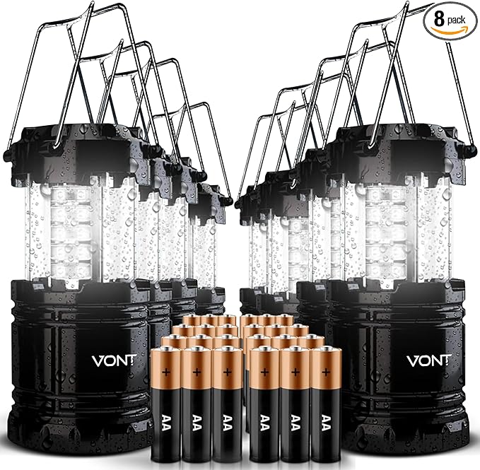 8 Pack LED Camping Lantern, LED Lanterns, Suitable Survival Kits for Hurricane, Emergency Light for