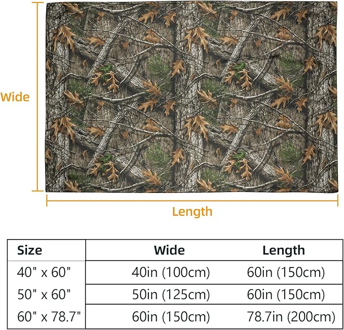 Camo Throw Blanket for Couch Sofa Soft Cozy Blankets Fleece Warm Lightweight Bedding Blanket for