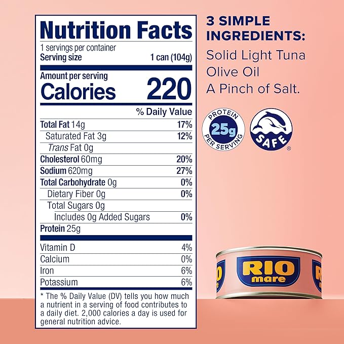 Rio Mare Solid Light Skipjack Tuna in Olive Oil, 5.6 Ounce Can (Pack of 12), Italy's No.1 Tuna