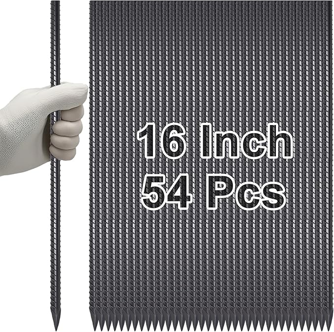 VVOKGO Rebar Stakes 16 Inches Ground Concrete Form Stakes (54pcs), Straight Metal Spikes Heavy Duty