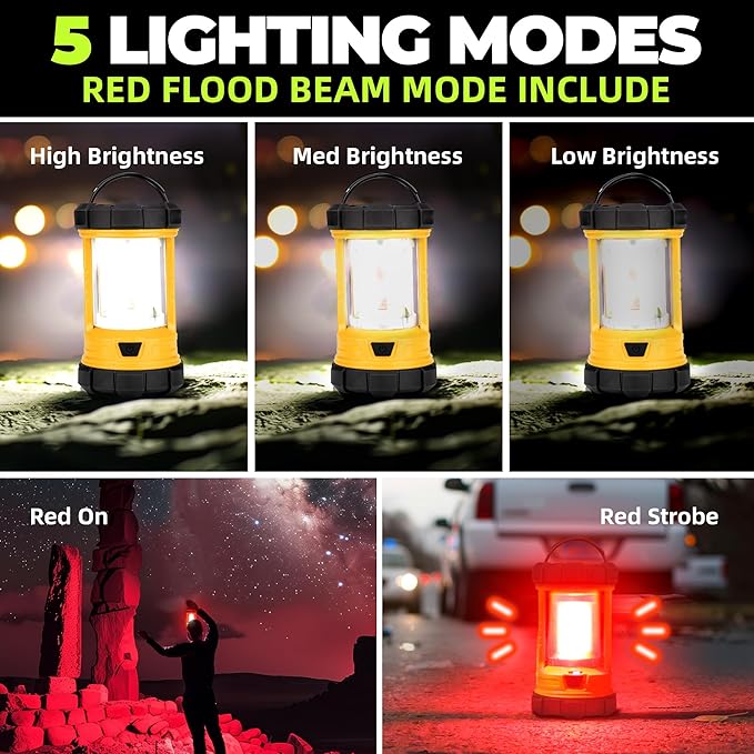 Camping Lantern 3000LM, LED Lanterns for Power Outages with 4400mAh Phone Charger, Impact-Resistant