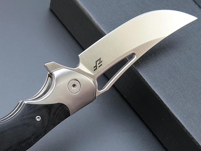 Eafengrow EF7 Folding Knife K110 Steel Blade G10& Stainless Steel Handle EDC Tool Knives for