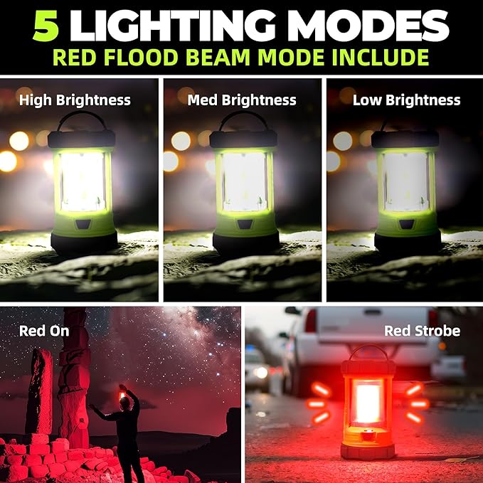 Camping Lantern 3000LM, LED Lanterns for Power Outages with 4400mAh Phone Charger, Impact-Resistant