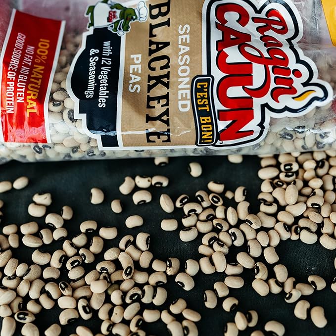 Ragin' Cajun Seasoned Blackeye Beans - 16 oz Pack, Fat-Free, Gluten-Free, Reduced Sodium