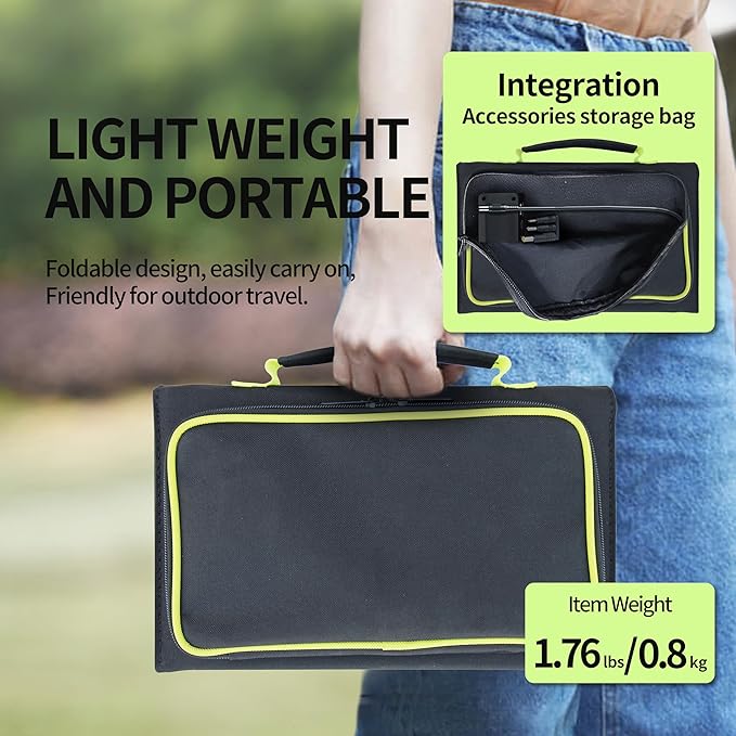 Greenmagic 20 Watt Portable Solar Battery Charger Ideal for Power Battery, Power Station