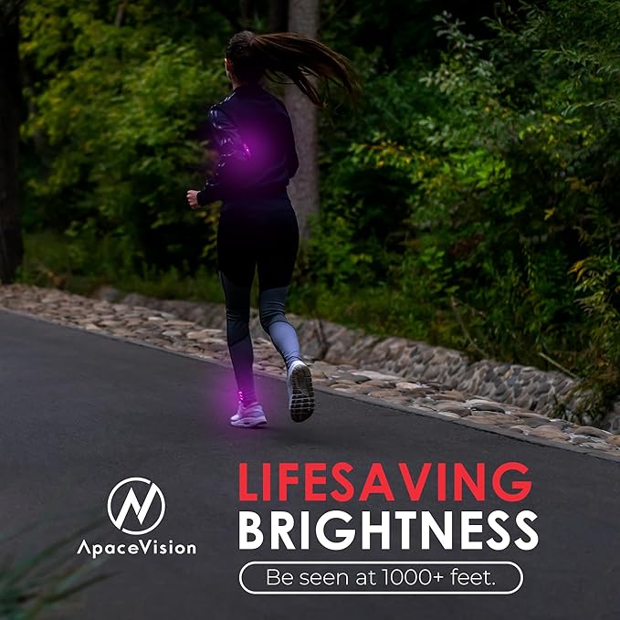 LED Safety Light (2 Pack) - Clip On Strobe/Running Lights for Runners, Dog, Bike, Walking, Boat