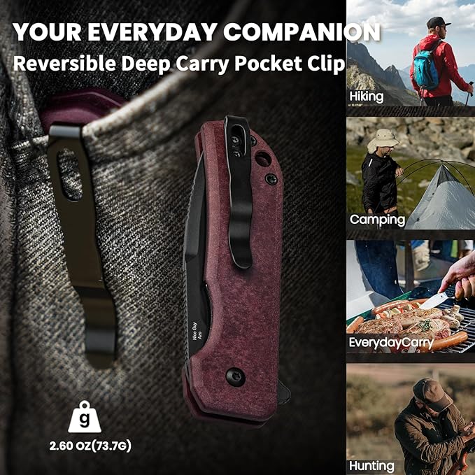Kizer Nice Guy Pocket Folding Knife, 2.84" Nitro V Blade, Lightweight Sharp Camping and Hiking