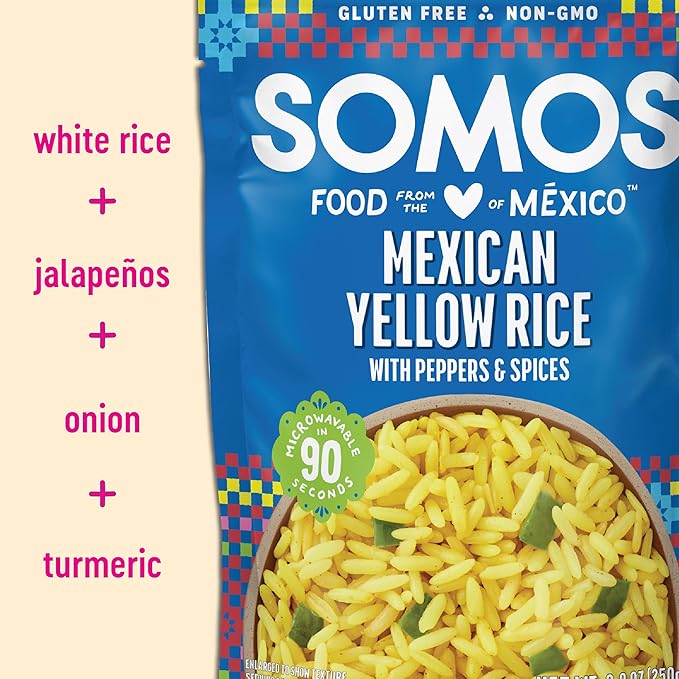 SOMOS Mexican Yellow Rice | Gluten Free, Non-GMO & Microwavable Meals Ready to Eat - Delicious