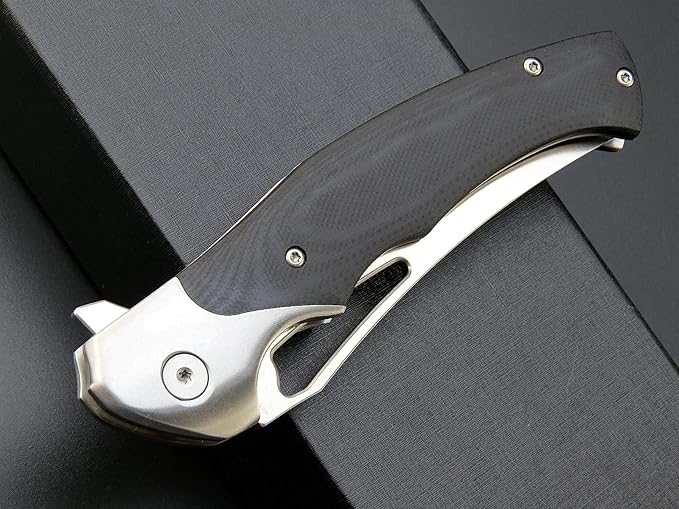 Eafengrow EF7 Folding Knife K110 Steel Blade G10& Stainless Steel Handle EDC Tool Knives for