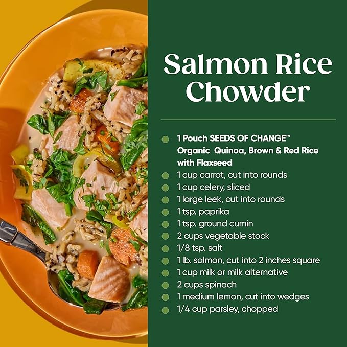 SEEDS OF CHANGE Organic Quinoa, Brown & Red Rice with Flaxseed, Microwaveable Ready to Heat, 8.5