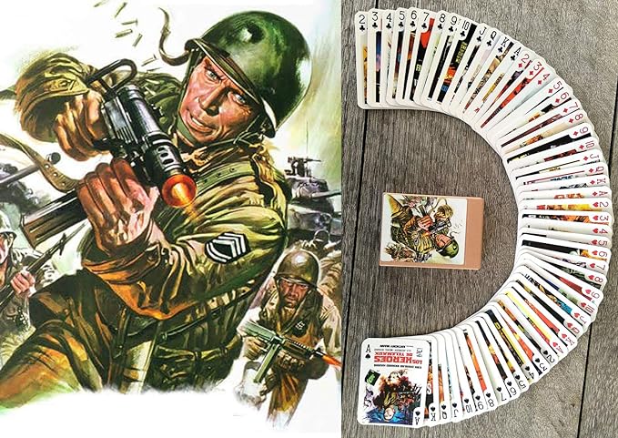 WWII Movies Playing Cards (Poker Deck 54 Cards All Different) Vintage WWII World War Movies Covers