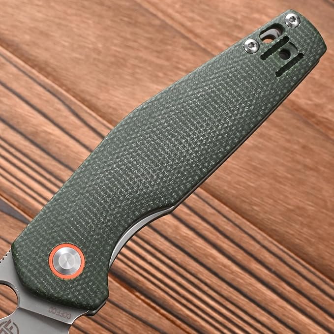 FF5 Folding Pocket Knife, DC53 Steel Blade Micarita Handle with Pocket Clip for Outdoor Camping