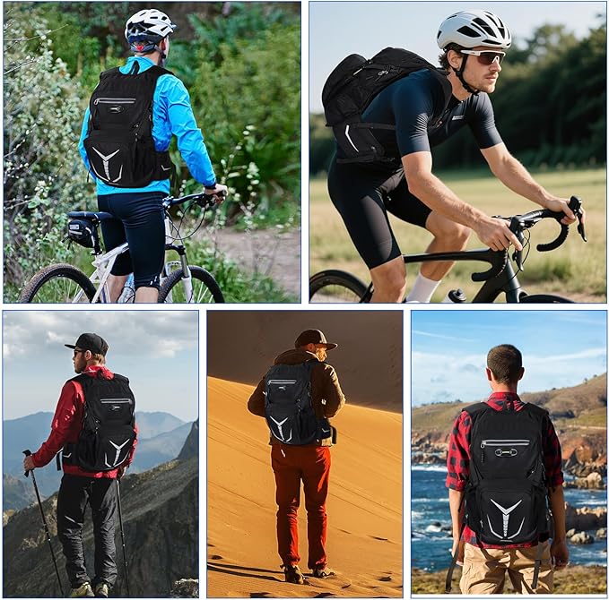 Lightweight Hydration Backpack 18L with 3L BPA Free Leak-Proof Water Bag, Insulated Hiking Backpack