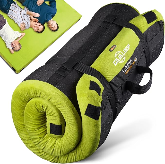 3 Inch GAIALOOP Thick Memory Foam Camping Mattress Sleeping Pad [Car/Tent/Cot] Glamping Portable