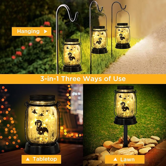 kyoryuger Dachshund Dog Solar Lanterns, Gifts for Women/Men, Weiner Dog Mom Gifts, Unique Birthday
