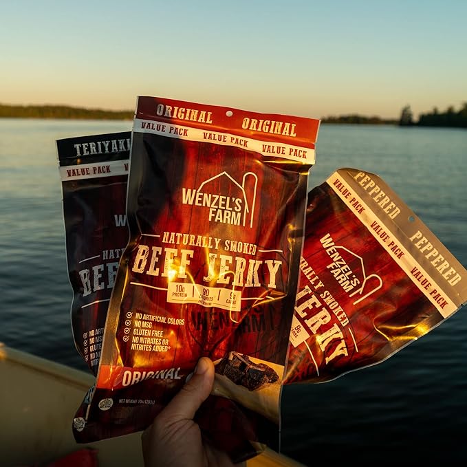 Wenzel's Farm Teriyaki Beef Jerky 10 oz. | Value Pack | Naturally Smoked | No MSG, Fillers