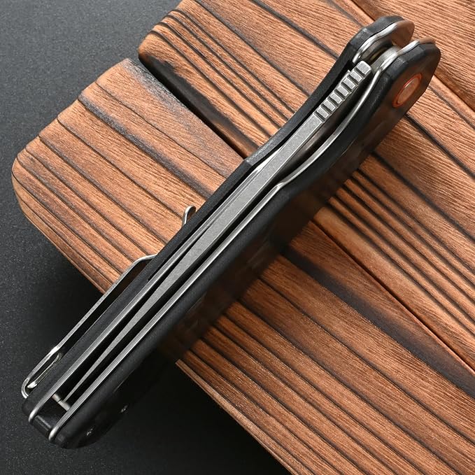 FF19 Folding Pocket Knife，D2 Steel Blade Carbon Fiber Handle EDC Tool Knife for Outdoor Camping