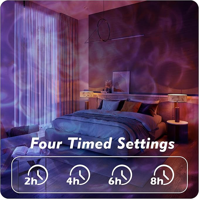 Hekation Christmas Halloween Outdoor Projector Lights, 15 Colors Water Wave Ocean Effect Night