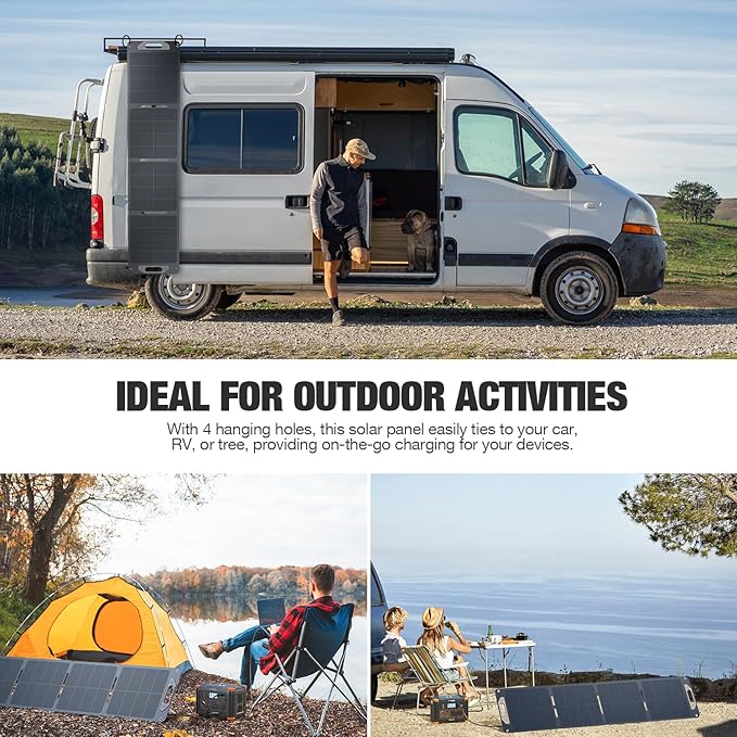 120W Portable Solar Panel for Power Station Generator, Ultra Light 5.7lbs, 25% High Efficiency IP65