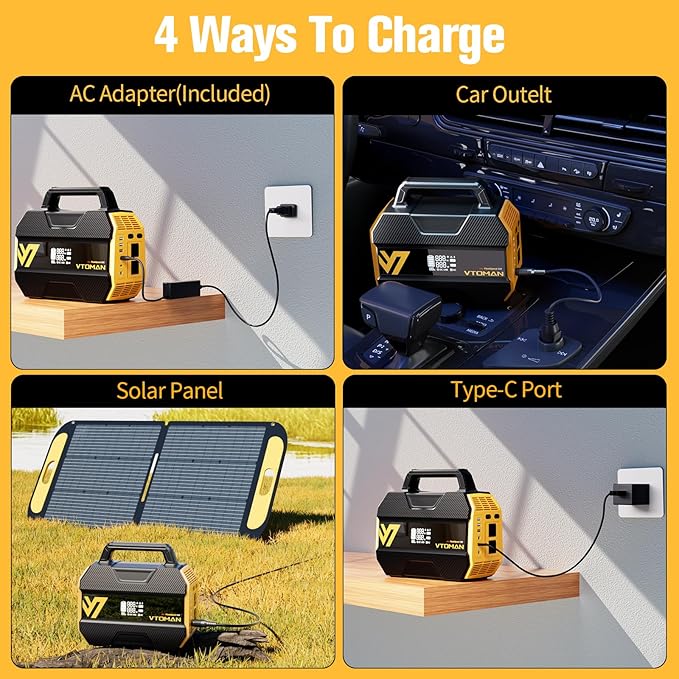 VTOMAN FlashSpeed 300 Portable Power Station 300W, 230Wh Solar Generator with LiFePO4 Battery Pack