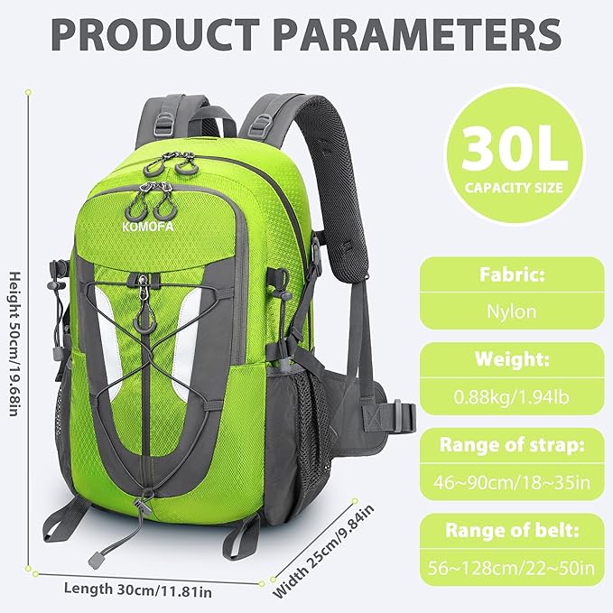 Hiking Backpack 30L Lightweight Travel Daypack Small Day Pack for Men Women Outdoor Camping