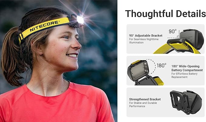 Nitecore UT27 MCT Pro 800 Lumen Running Headlamp USB-C Rechargeable Dual Power with Multi-Color
