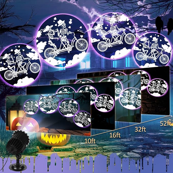 Halloween Projector Light with 1 Film Slides Holiday LED Projector Lights Outdoor Reflectors