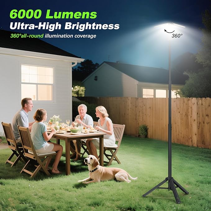 Camping Lights with Remote & Stand 6 Ft,14000 mAh Rechargeable Camping Lantern Tent Light, 6000