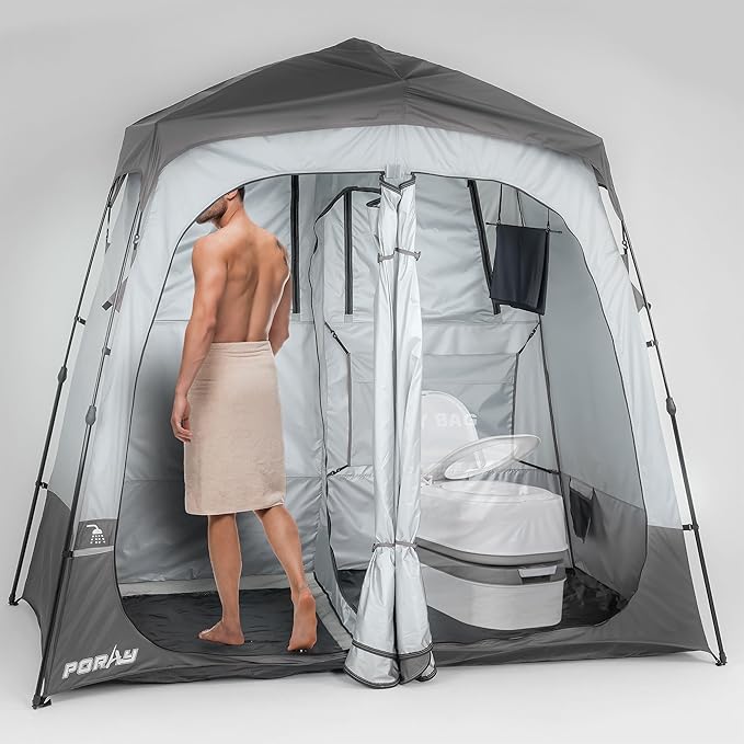 Camping Shower Tent Deluxe Changing Room Easy Set Up Privacy Shelter,Large Toilet Tent with Floor