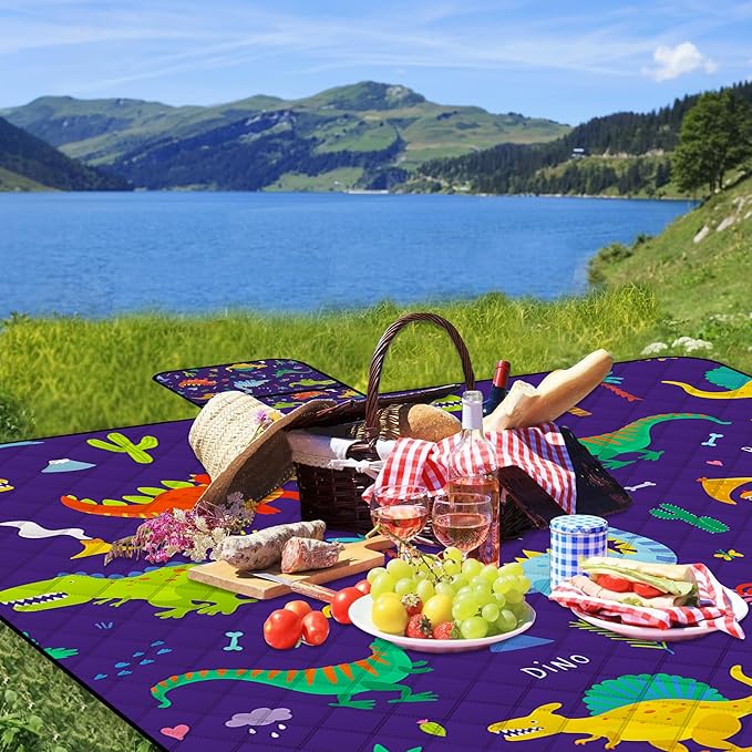 Extra Large Picnic Blanket Waterproof,80"x 80"Foldable Machine Washable Beach Blankets,Outdoor
