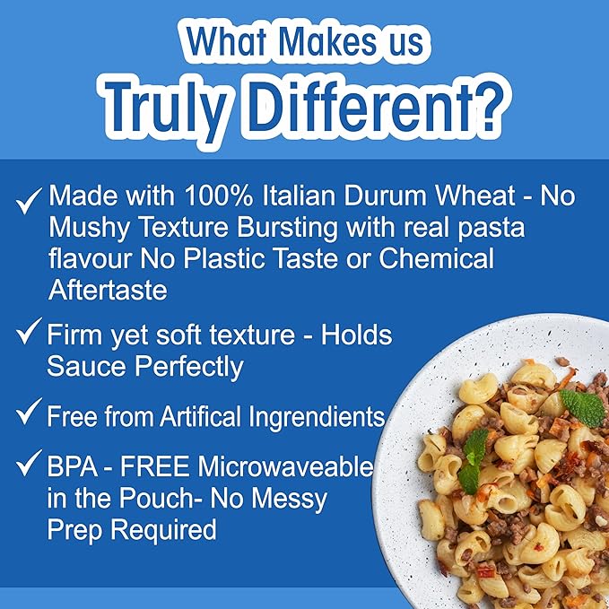 Pasta Zing Elbow Pasta – Fully Cooked, Microwave-Ready in 60 Seconds, Made with 100% Italian Durum