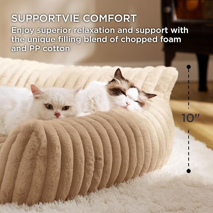 Bedsure Cute Dog Couch for Pets - Fluffy Dog Sofa with Premium Soft Corduroy Fleece, Pet Couch Bed