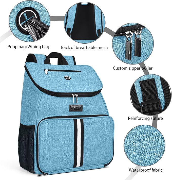 BAGLHER丨Dog Travel Bag, Airline Approved Pet Supplies Backpack, Dog Travel Backpack with 2 Silicone