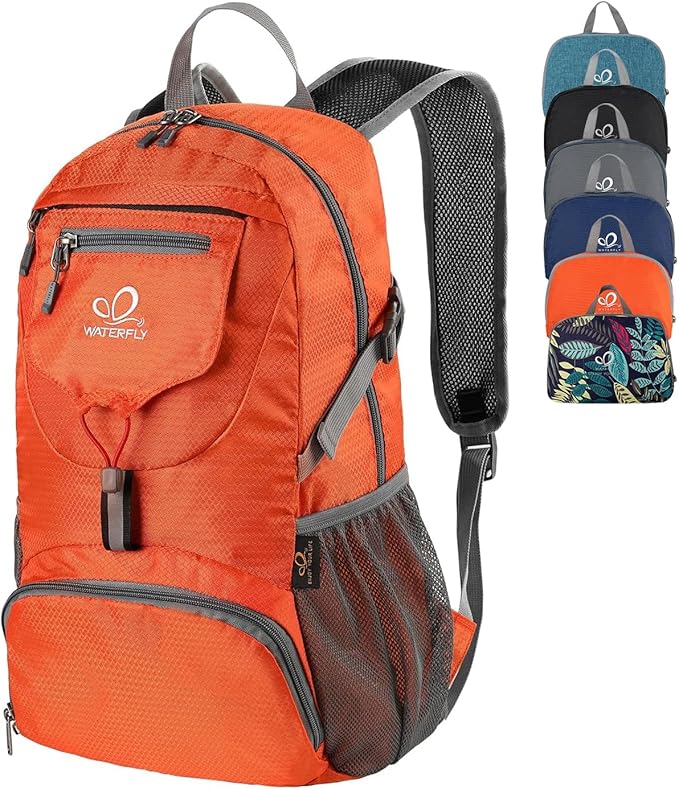 WATERFLY Small Lightweight Packable Backpack: 20l Ultra Light Foldable Travel Hiking Camping